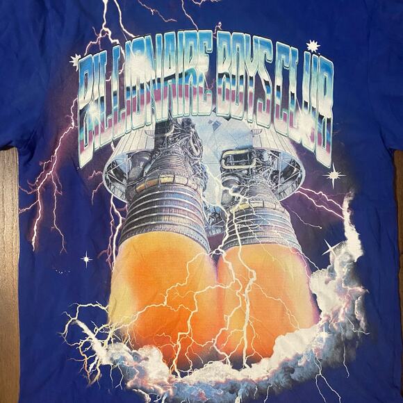 Billionaire Boys Club Rocket Ignition Blue Oversized Shirt Size Large - Picture 3 of 5